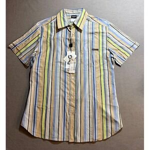 D&G Dolce & Gobanna Striped Short Sleeve Button Up Shirt Men's M Multicolor